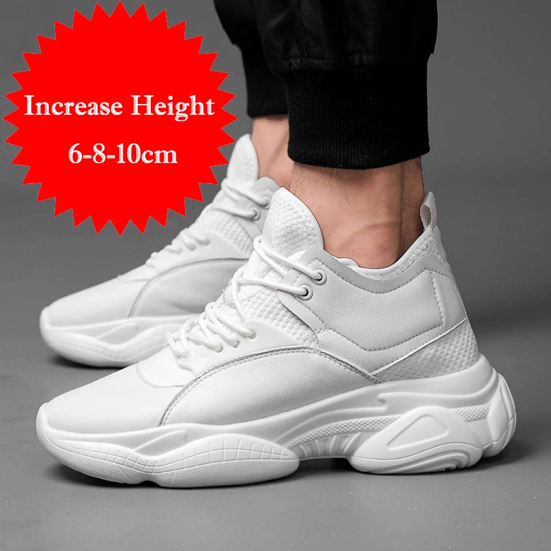 2024 Spring New Elevator Men's Shoes 6/8/10cm Hight-top Elevator Shoes Teenager Sports Trendy Shoes Men's Sneakers Casual Shoes