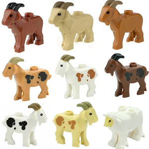 Animals Cute Sheep Goat Model Figures MOC Building Blocks Educational Creative Toys For Children Brithday Gifts