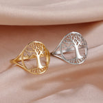 Load image into Gallery viewer, Skyrim Stainless Steel Tree of Life Ring for Women Vintage Amulet Finger Rings Jewelry Mother's Day Gift 2024
