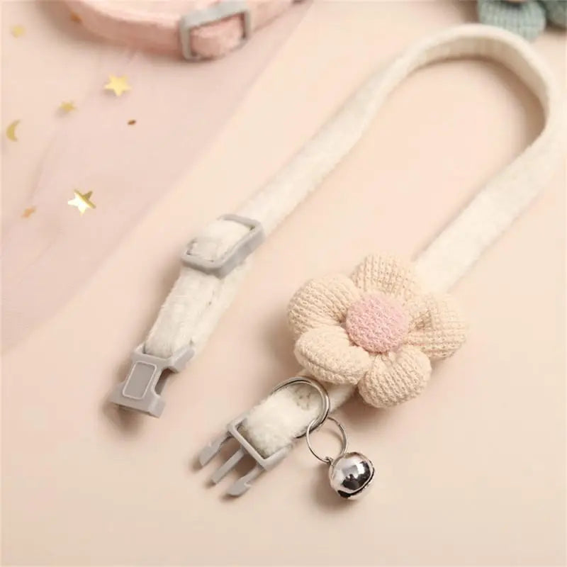 Cartoon Pet Supplies Safety Pet Collar Small Dog Cat Bow Bell Lovely Flowers Bell