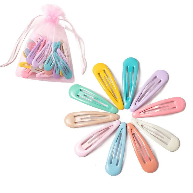 Colorful Hair Clips for Women Girls Fashion Solid BB Hair Clips Kids Snap Metal Barrettes Hairpins Clip Bobby Pin Hair Accessory