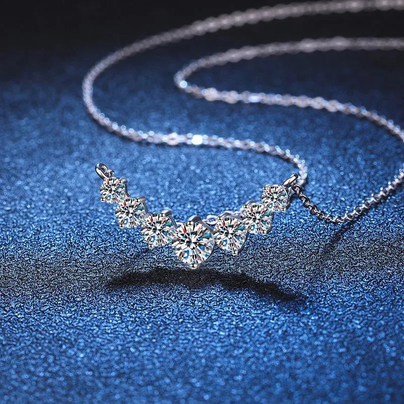 D VVS1 Moissanite Necklace for Woman Wedding Fine Jewelry with Certificates 925 Sterling Sliver Plated 18k White Gold Necklace