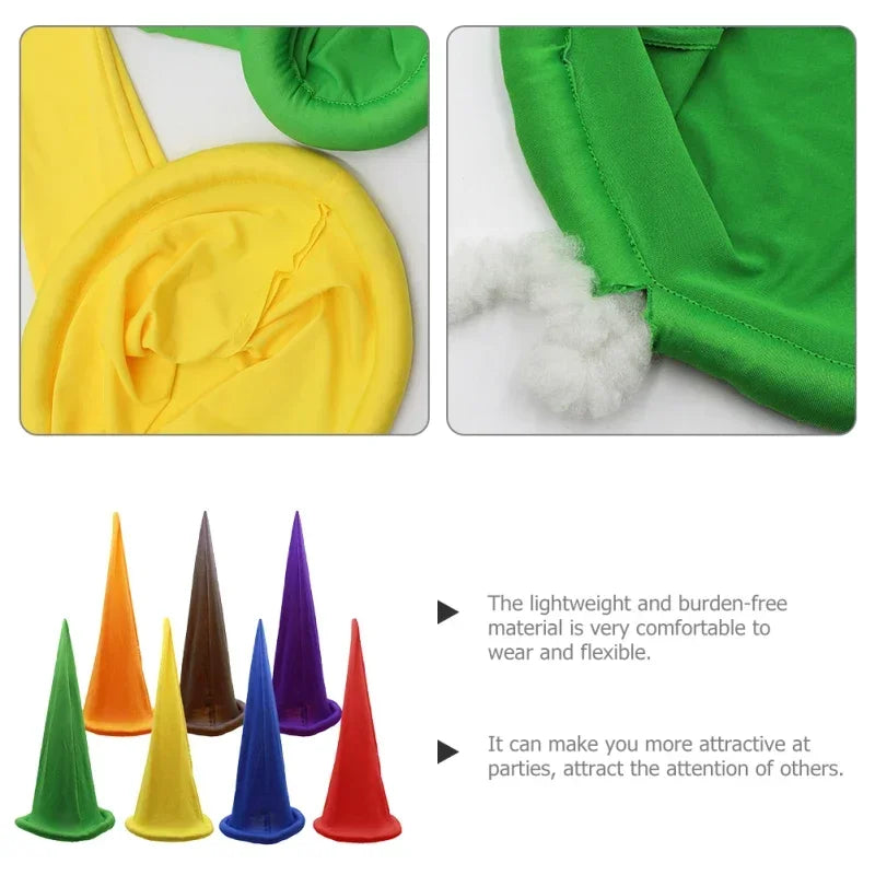 7 Color Toddler Gnome Hat for Boy Christmas Elf Costume Fairy Tale Dwarfs Cosplay for Halloween Carnival Party Kids Accessories
