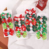 4Pcs/Set Baby Girls Christmas Snowman Bows Hair Clips for Kids Funny Ribbon Bowknot Hairpin Headwear Hair Accessories Gifts