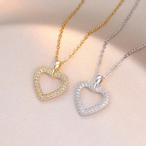 Fashion Vintage Zircon Heart Pendant Necklaces for Women Classic Stainless Steel Jewelry Accessories Gifts for Lover