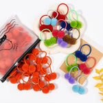 Load image into Gallery viewer, 5pcs/lot Girls Double Plush Ball Hair Ropes Set For Kids Solid Color Scrunchies Elastic Hair Bands Hair Accessories Wholesale
