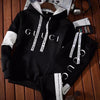 Mens Tracksuit High Quality Fashion Hooded Sweatshirt Sweatpants Casual Trend Print Pullover Classic Black White Jogging Clothes