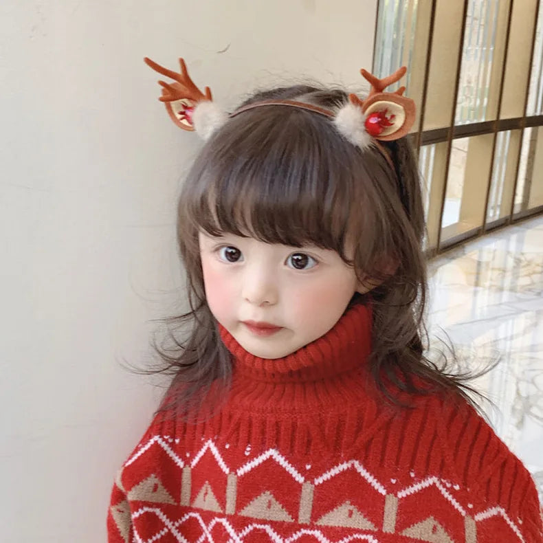 New Year Christmas Hair Pin Children Barrettes Bow Deer Santa Claus Kids Christmas Headwear Girls Kids Hair Accessories