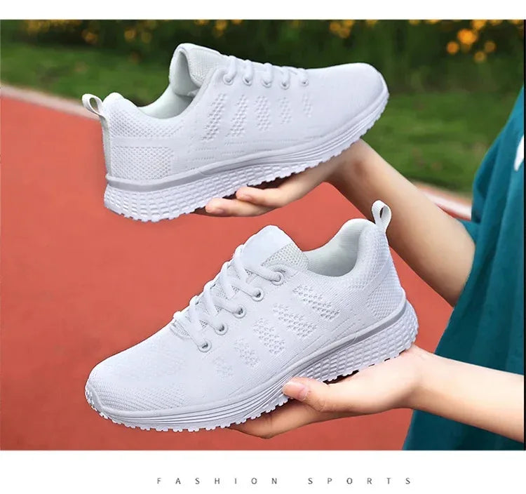 Women Casual Shoes Fashion Breathable Walking Mesh Flat Shoes Sneakers Women 2024 Gym Vulcanized Shoes White Female Footwear