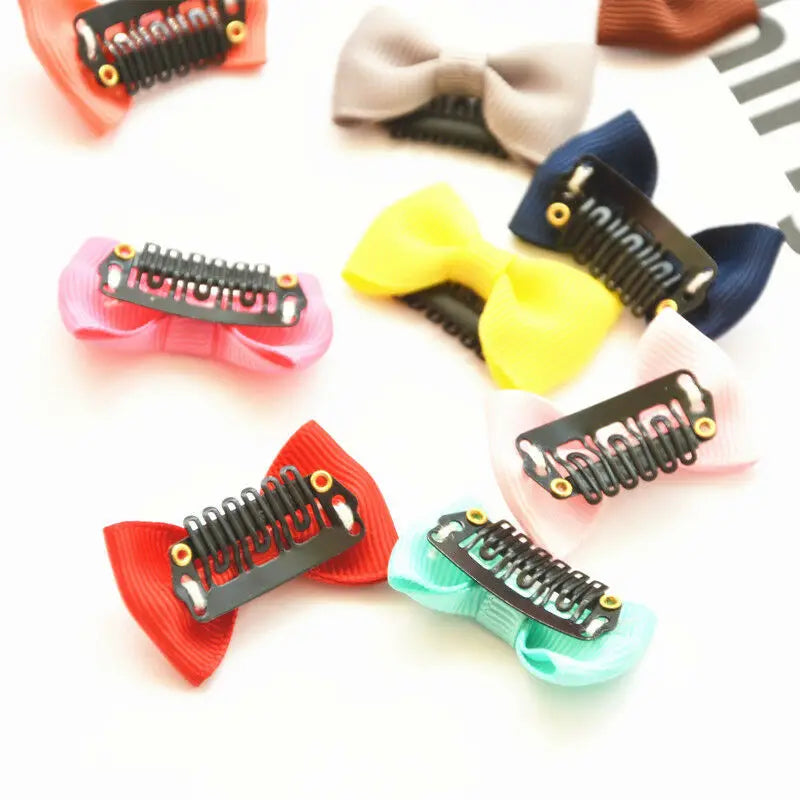 10/20Pcs Candy Color Baby Mini Small Bow Hair Clips Safety Hair Pins Barrettes for Children Girls Kid Hair Accessories Wholesale