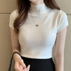 Solid Color Casual Women Clothing Korean Knitted Women Top Blusas Mujer De Moda Spring Summer Slim Turtleneck Blouse Blusas