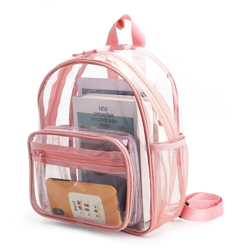 Transparent Backpack Waterproof PVC Student Jelly Rucksack Storage Bag Men Women Clear Backpacks Top-Handle School Book Bag