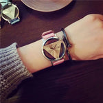 Load image into Gallery viewer, Fashion Simple Triangular Glass Watch Nail Bracelet Set Quartz Watch
