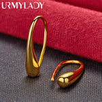 Load image into Gallery viewer, URMYLADY Water Droplets/Raindrops Stud Earrings 24K Gold For Women Lady Fashion Wedding Engagement Charm Jewelry
