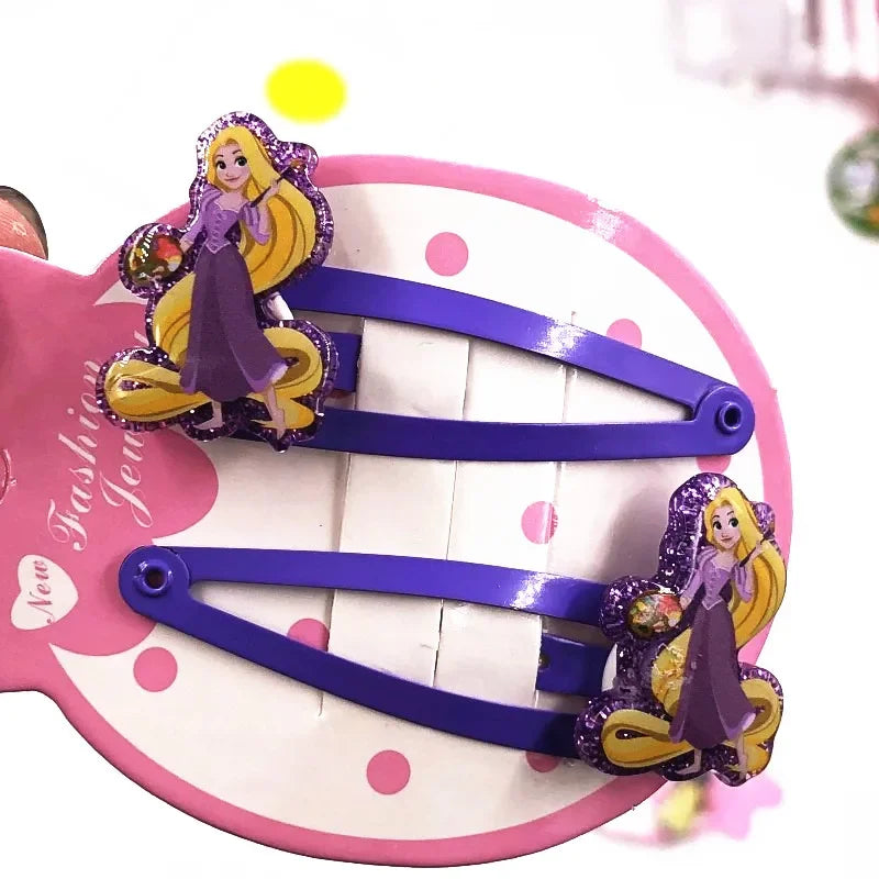 2Pcs Cartoon Princess Disney Mermaid Ariel Shine Hair Clips BB Clips Kids Hairpins Girls Hair Accessories Baby Headdress Gift