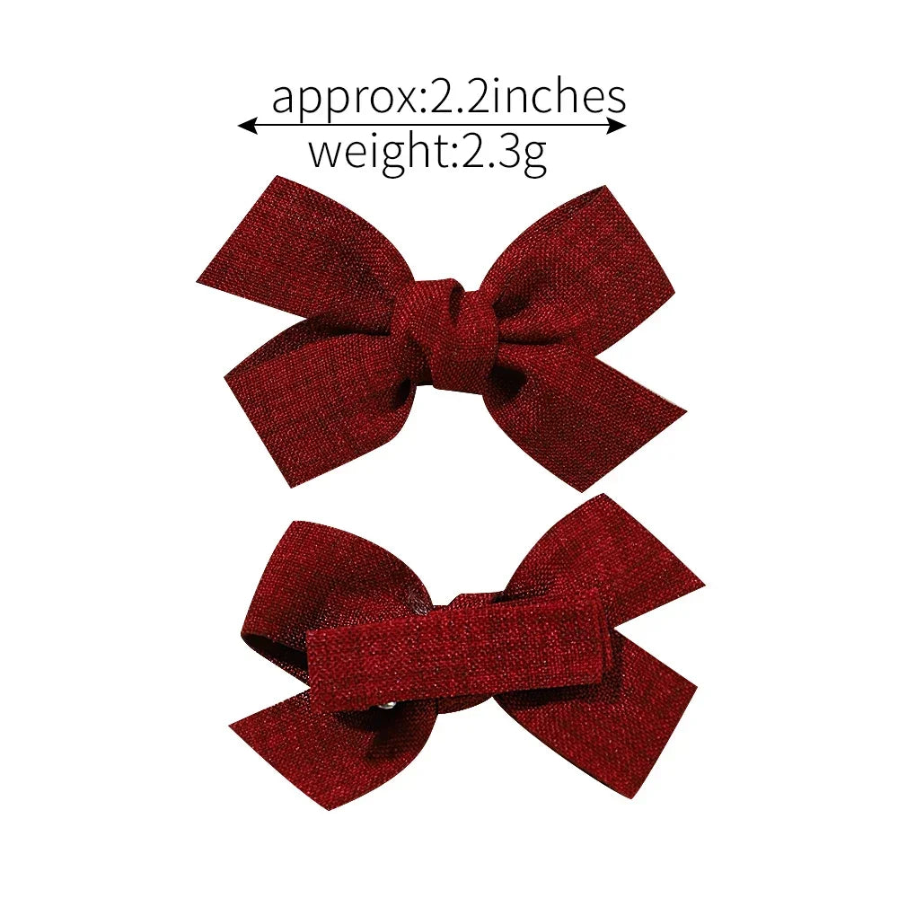 10pcs/set Girls Princess Solid Hairpins Hair Bows Nylon Safe Hair Clip Barrettes for Infants Toddlers Kids Baby Hair Accessories