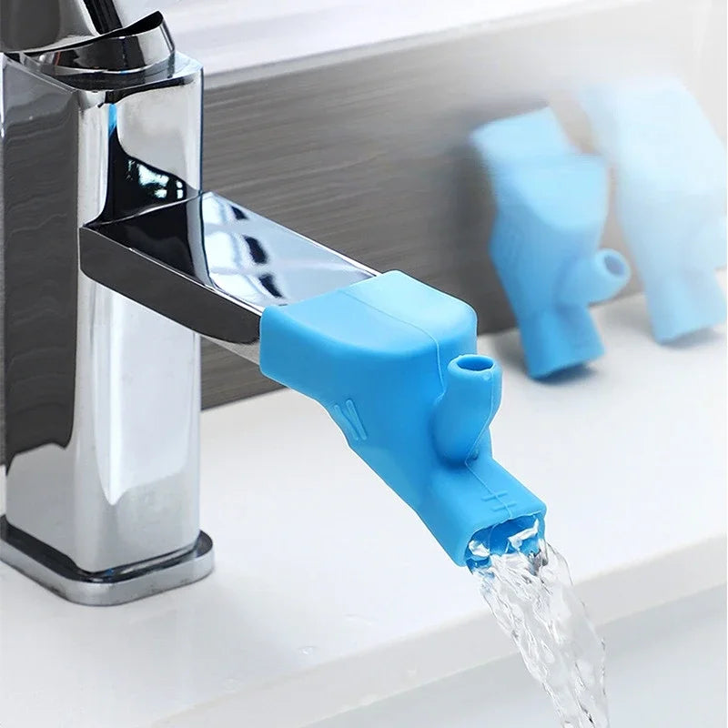 Bathroom Sink Nozzle Faucet Extender Rubber Elastic Water Tap Extension Kitchen Faucet Accessories for Children Kid Hand Washing