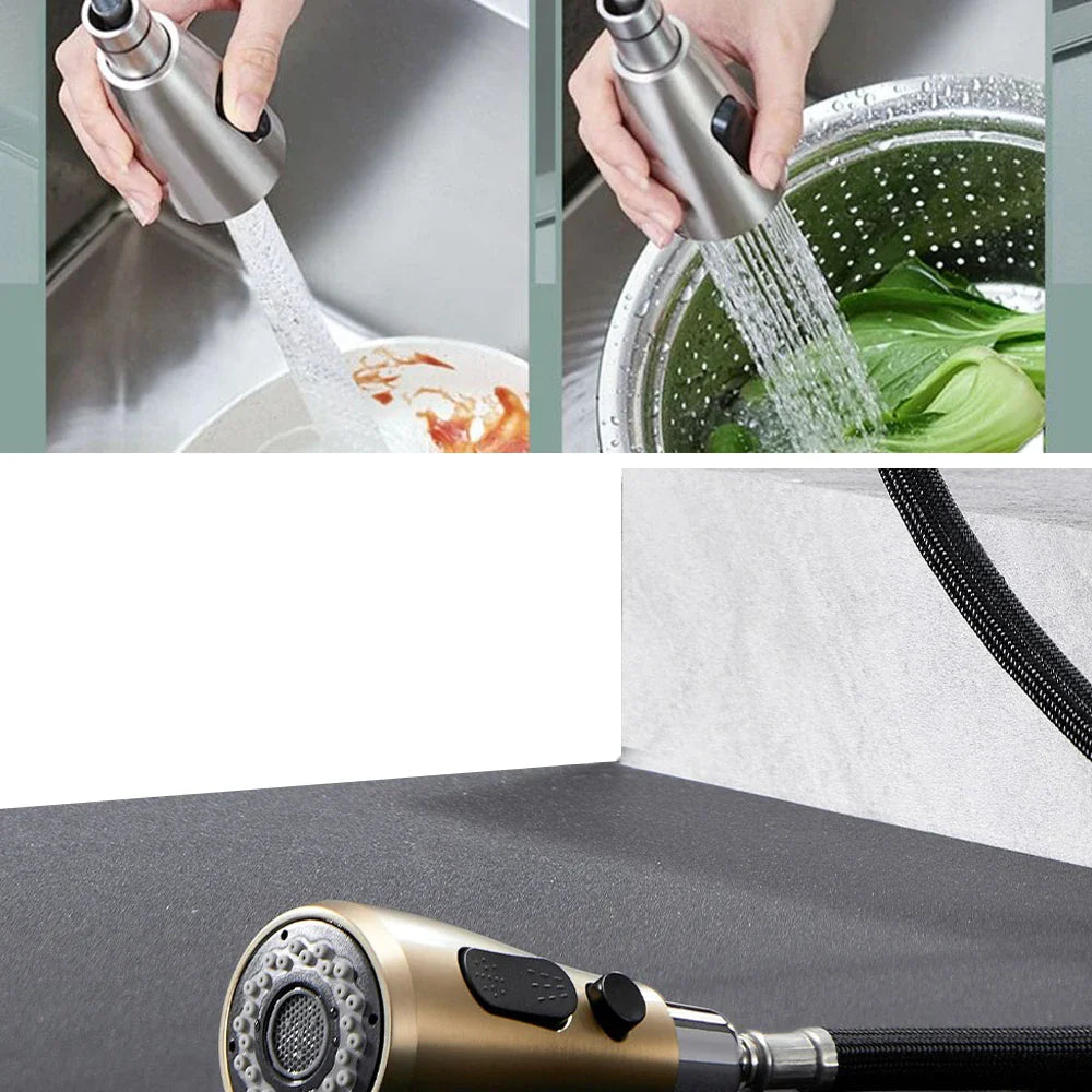 Kitchen Faucet Sprayer Nozzle Pull Out Shower Spray Head G1/2 Tap Accessory Replacement Black Golden Head Aerator Nozzle