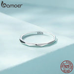 Load image into Gallery viewer, BAMOER New 925 Sterling Silver Minimalism Simple Ring for Women Fine Jewelry Fashion Stackble Eternity Band Wedding Gift Anillos
