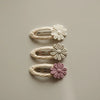 Cute Baby Girl Hair Clips Cotton Lace Triple Flowers Kids Hair Accessories  Princess Barrette Spring Korean Style Hairpins