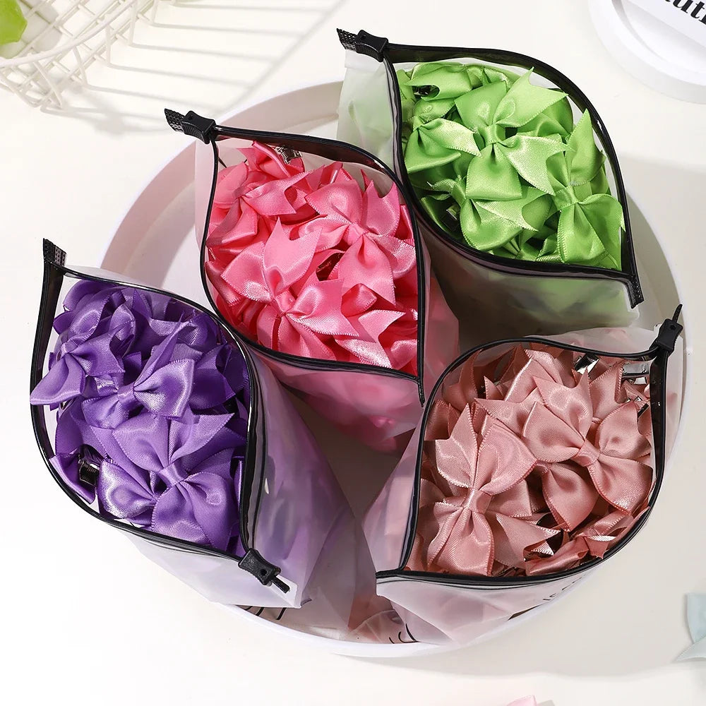 10Pcs/Set Cheer Bow Solid Ribbon Hair Clips Pin for Girl Handmade Bows Hairpin Barrettes Children Headwear Kids Hair Accessories