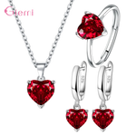 Load image into Gallery viewer, Hot Sale 925 Sterling Silver 2023 New Arrival Heart Shape Colorful Smart Necklace Earrings Ring Jewelry Sets For Women Girls

