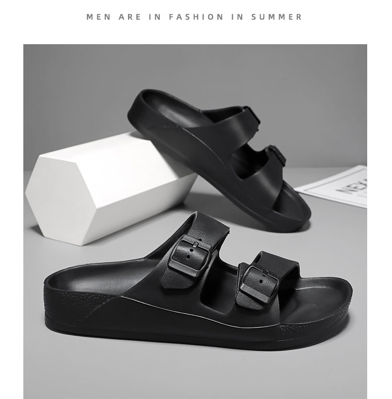 New Sandals Mute Shoes Slope Thick Platform Comfortable Buckle Fashion Women Shoes Beach Travel Slides Shoes Female 2023