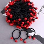 Load image into Gallery viewer, Red Cherry Baby Hair Bands Cute Girls Elastic Ponytail Holder Ties Heaband Kids Headwear Ropes Scrunchie Hair Accessories

