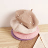 Wool Kids Girls Hat with Pearls Retro Baby Beret Hats for Girls Autumn Kids Winter Cap for Children Accessories 2-6Y