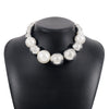 Korean Fashion Colored Pearl Ball Necklace for Women Exaggerated Tassel Hoop Earrings Hip Hop Street Clavicle Chain Jewelry Sets