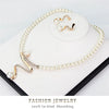 Elegant Women Bridal Wedding Party Pearl Rhinestone Necklace Earrings Jewelry Set New Fashion