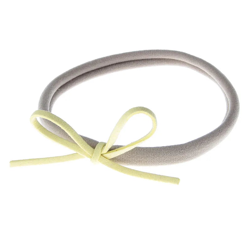 10pcs/lot Fashion Nylon Headband Baby Girls Elastic Hairband Infant Toddler Suede Solid Bow Kids Head Band Hair Accessories