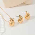 Load image into Gallery viewer, 2PCS Water Drop Earring Necklace Jewelry Set for Women Delicate Gold-plated CCB Metal Fashion Jewelry Accessories

