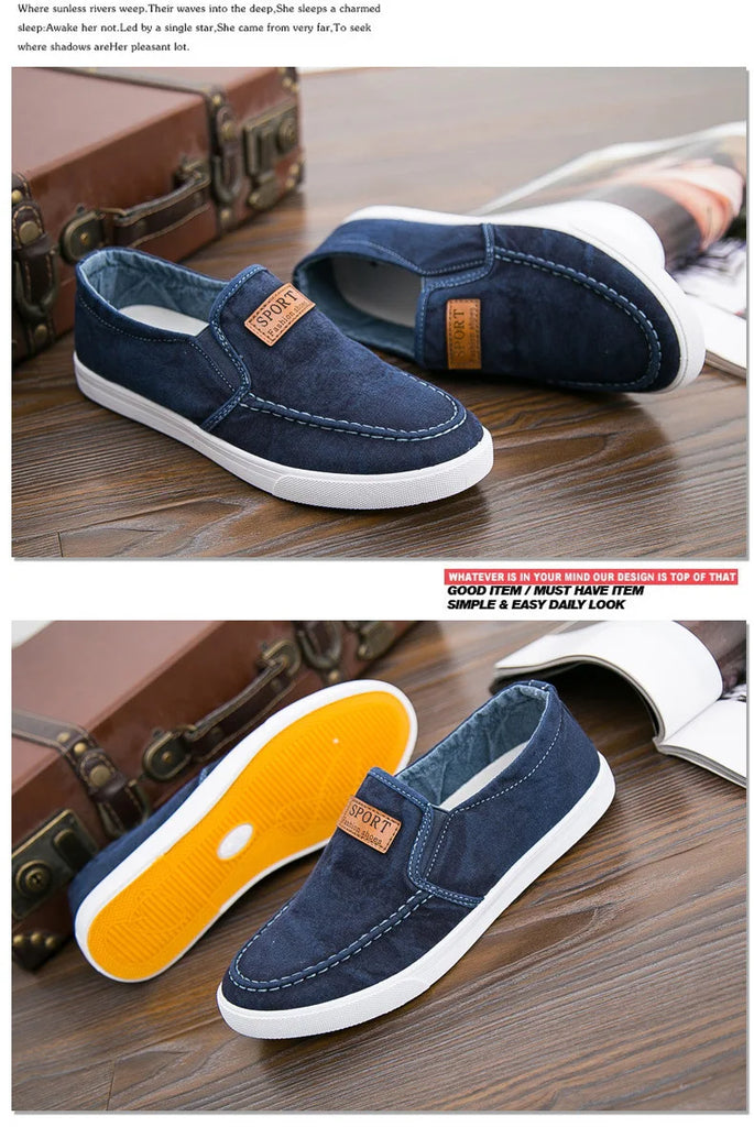 Canvas Shoes Men Casual Slip on Skate Shoes Breathabele Student Youth Sport Fashion Sneakers Va non-slip Walking Shoes