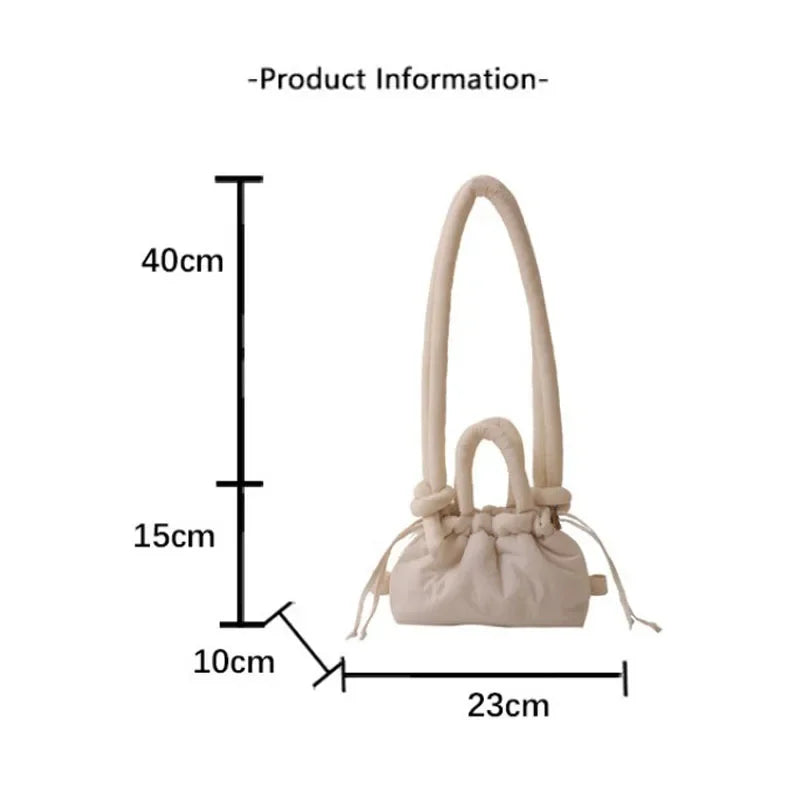 Soft Dacron Crossbody Bag Korean Fashion Fabric Shoulder Bag Mini Tote Purses for Women Underarm Bags Handbags and Purses