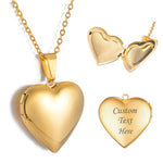 Load image into Gallery viewer, Love Heart Photo Locket Charm Pendant Necklace Stainless Steel Blank Memory DIY Openable Jewelry For Men Women Gifts
