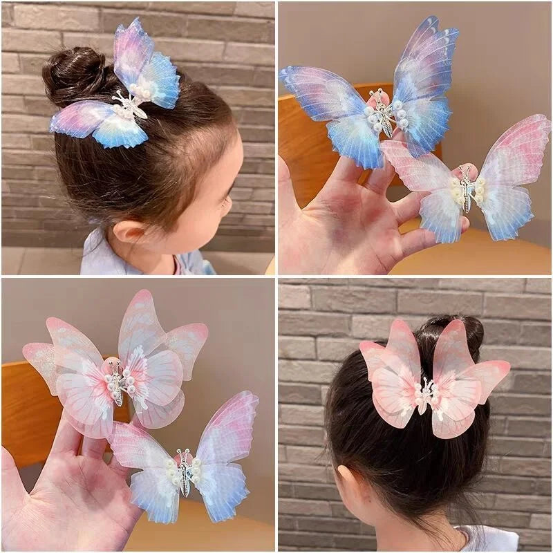 1PCS New Moving Dreamlike Butterfly Baby Hairpins Girls Hair Clips Kids Headwear Children Cute Hair Accessories