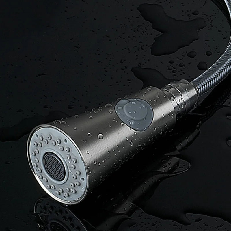 G1/2 Kitchen Pull Out Faucet Head Chrome Shower Nozzle Sprayer Bathroom Sink Tap Replacement Accessory Male Threads Head Aerator