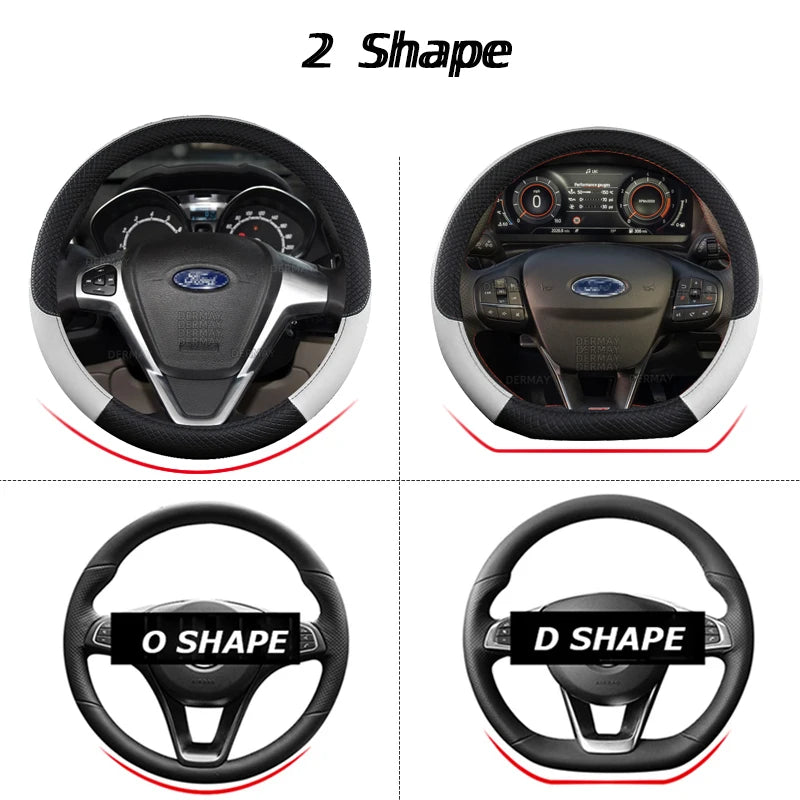 for Ford Fiesta Fiesta ST MK1 MK2 MK3 MK4 MK5 MK6 MK7 MK8 Car Steering Wheel Cover 9 Colors PU Leather Non-slip Auto Accessories