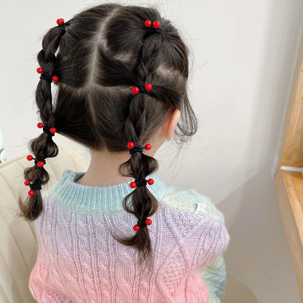 Red Cherry Baby Hair Bands Cute Girls Elastic Ponytail Holder Ties Heaband Kids Headwear Ropes Scrunchie Hair Accessories