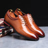 Men's Classic Retro Oxfords Shoe Mens Lace-up Business Dress Office Leather Shoes Men Fashion Wedding Party Flats