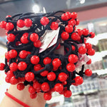 Load image into Gallery viewer, Red Cherry Baby Hair Bands Cute Girls Elastic Ponytail Holder Ties Heaband Kids Headwear Ropes Scrunchie Hair Accessories
