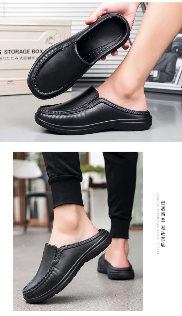 Waterproof Non-slip Slippers for Men Chef Shoes Wear-resistant Wear-resistant Ventilate Shoes for Men Thick Bottom Sandals