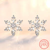 925 Sterling Silver New Jewelry Crsytal Snowflake Stud Earrings For Woman Fashion XY0236