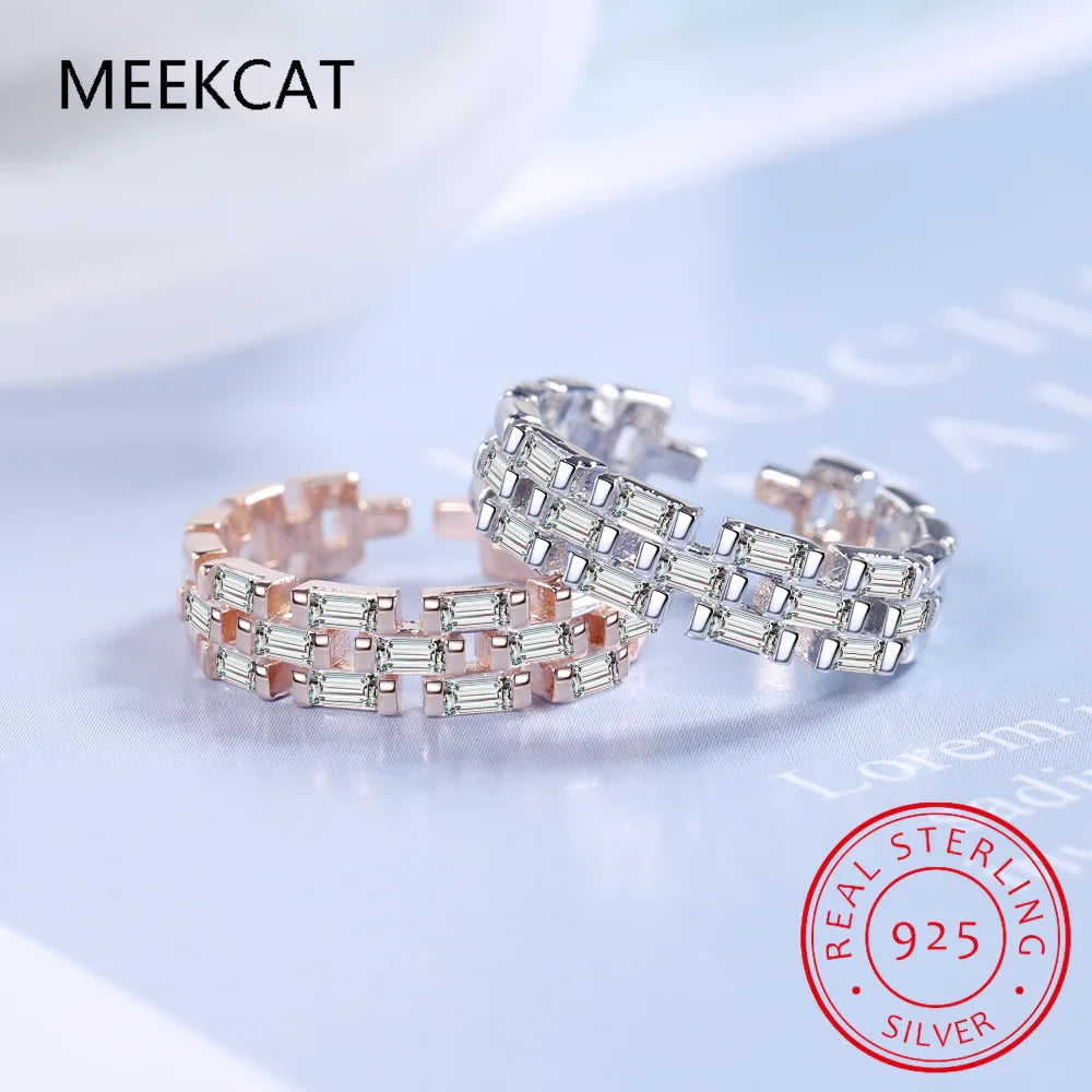 Classic Luxury Full Cubic Zirconia Ring 925 Sterling Silver CZ Finger Rings For Women Girls Party Accessories Jewelry JZ1337