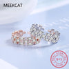 Classic Luxury Full Cubic Zirconia Ring 925 Sterling Silver CZ Finger Rings For Women Girls Party Accessories Jewelry JZ1337