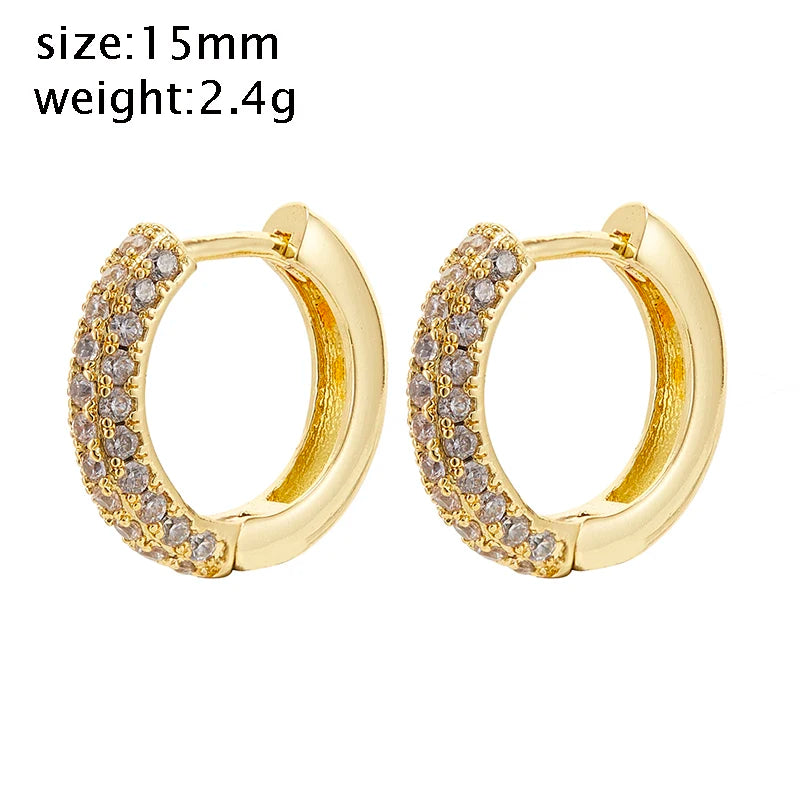 SIPENGJEL Cubic Zircon Hoop Earrings For Women Men Huggie Cartilage Cuff Round Circle Earrings Wedding Jewelry Accessory 2023