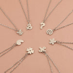 Load image into Gallery viewer, 304 Stainless Steel 45cm Chain Question Mark Flower Necklace Jewlery Not Fade Silver Color

