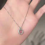 Load image into Gallery viewer, 1PC Pink Heart Pendant Necklace for Women Lovers Rhinestione Clavicle Chain Chocker Female Cute Crystal Moonstone Jewlery Gifts
