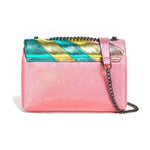 Load image into Gallery viewer, Kurt Geiger Women's Chain Shoulder Crossbody Bag Luxury Designer Handbag 2024 New Fashion Stitching Rainbow Color Leather Wallet
